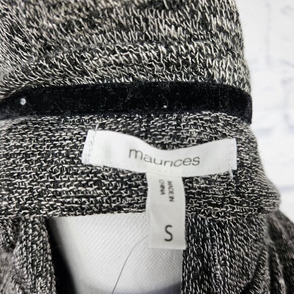 NWT Maurices Sz S Marled Black Velvet Lace 3/4 Sleeve Lightweight Knit Tunic Top - Picture 8 of 10